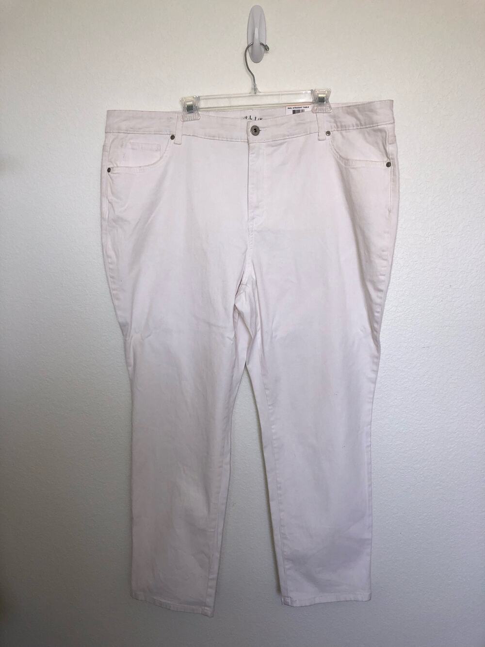 Style & Co High Rise Straight Leg White Summer Pants - 24W